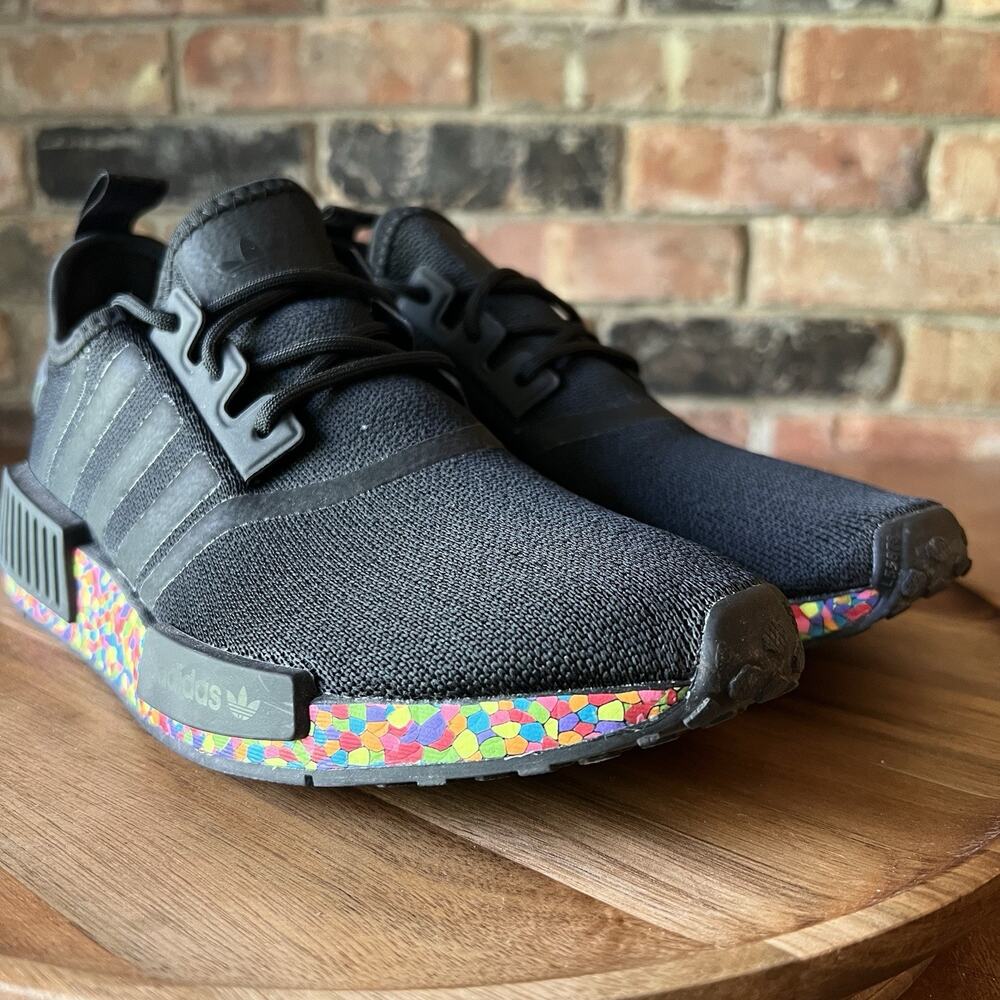 Adidas NMD R1 Confetti Sole Black Boost Foam Women's 8 Youth 7 Shoes Sneakers - Picture 9 of 16